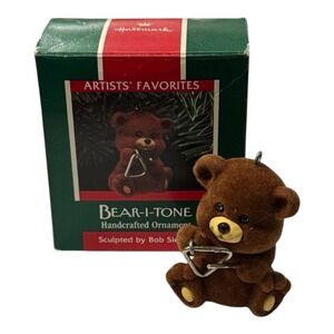 1989 Hallmark Artists' Favorites Bear-I-Tone Handcrafted Christmas Ornament